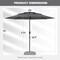 10 ft Garden Umbrella with 3-Tier Vented Design and Tilt Adjustment